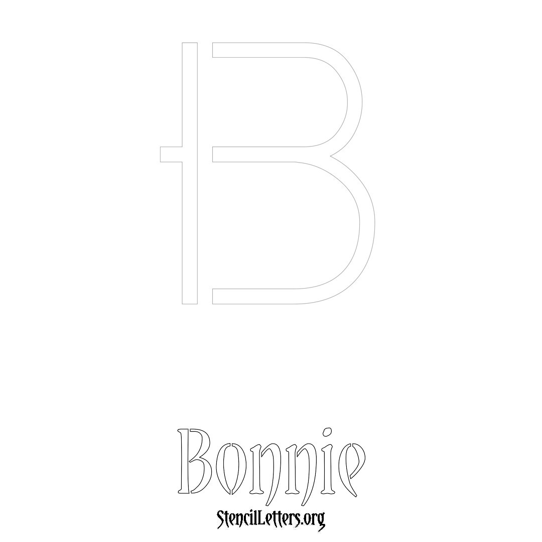 Bonnie printable name initial stencil in Simple Elegant Lettering