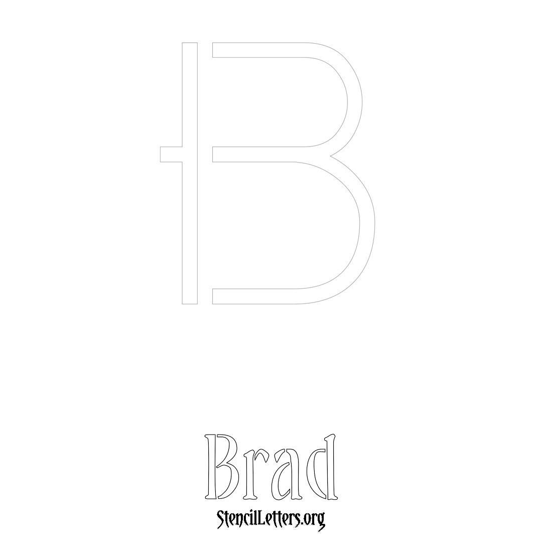 Brad printable name initial stencil in Simple Elegant Lettering