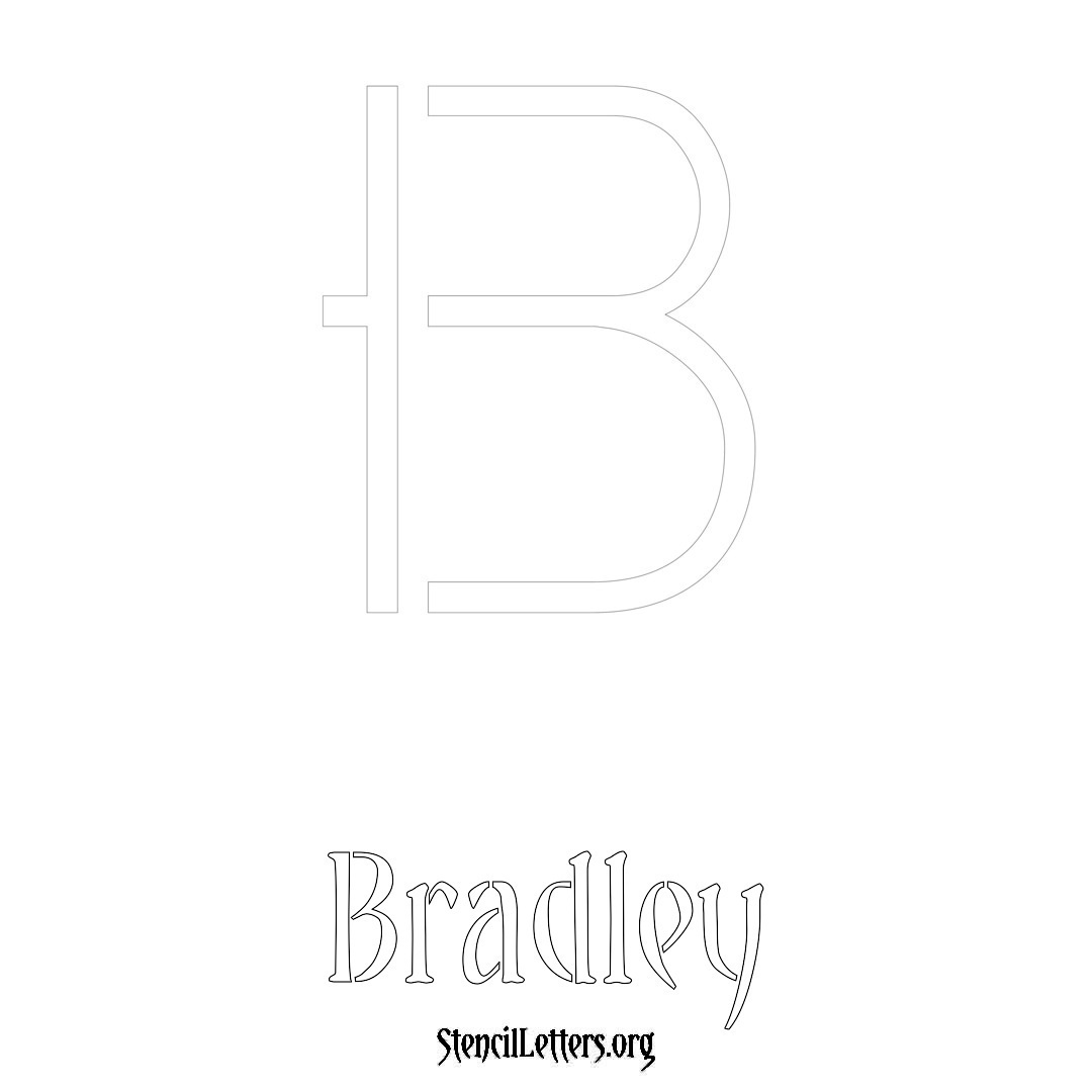 Bradley printable name initial stencil in Simple Elegant Lettering