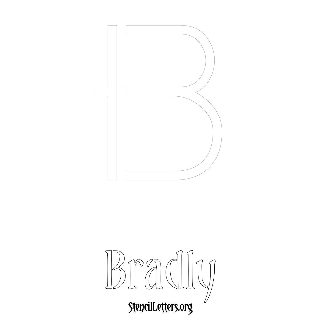 Bradly printable name initial stencil in Simple Elegant Lettering