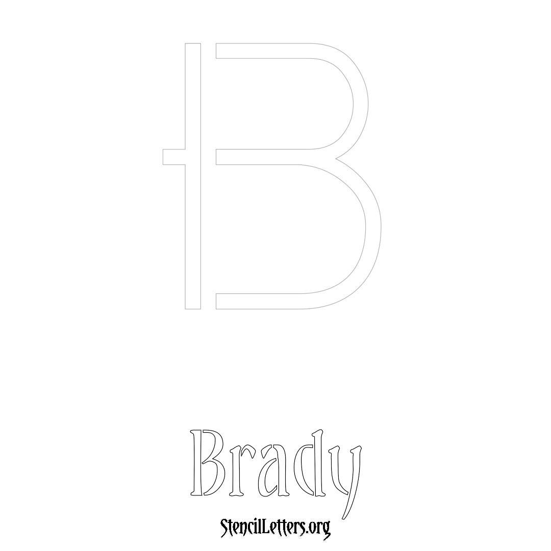 Brady printable name initial stencil in Simple Elegant Lettering