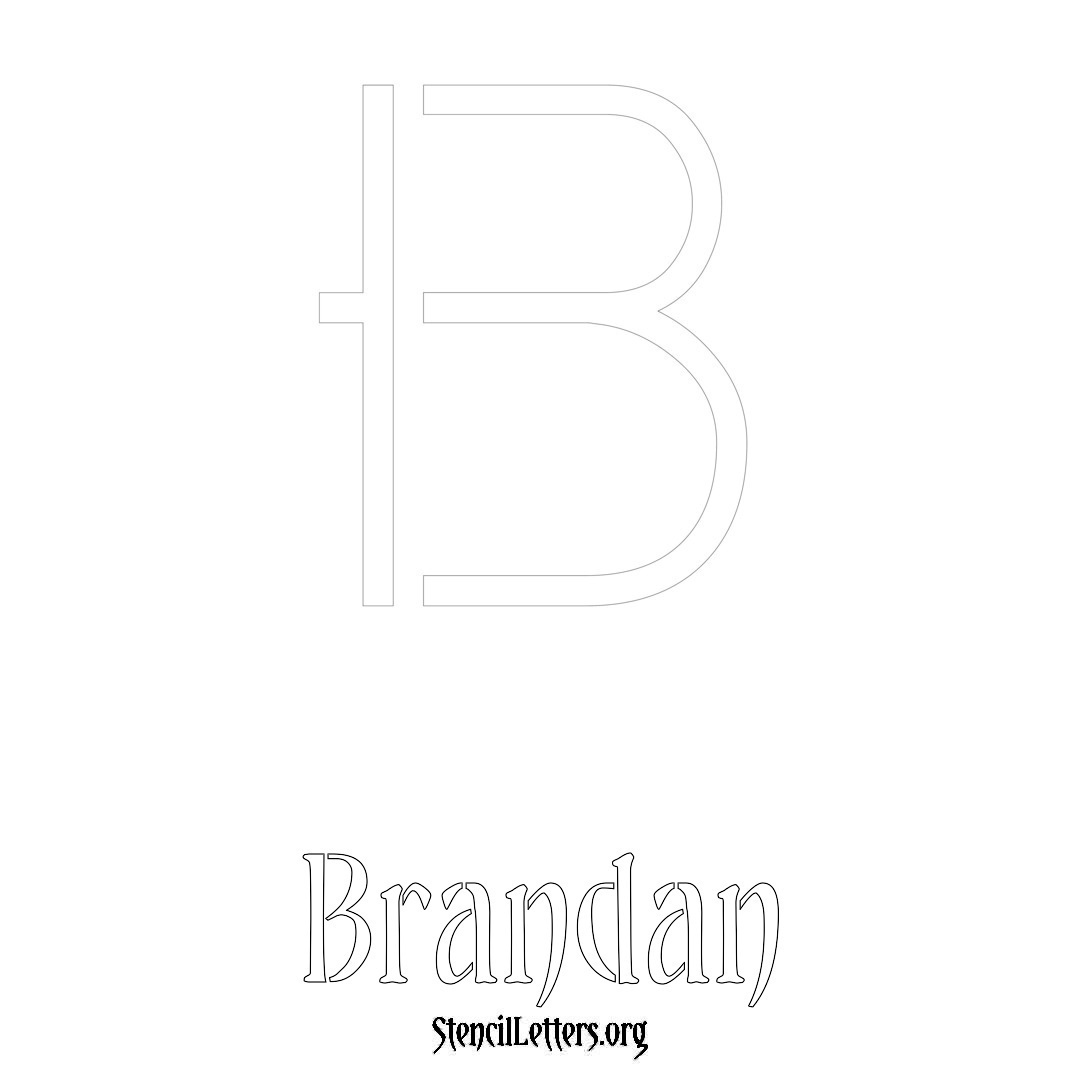 Brandan printable name initial stencil in Simple Elegant Lettering