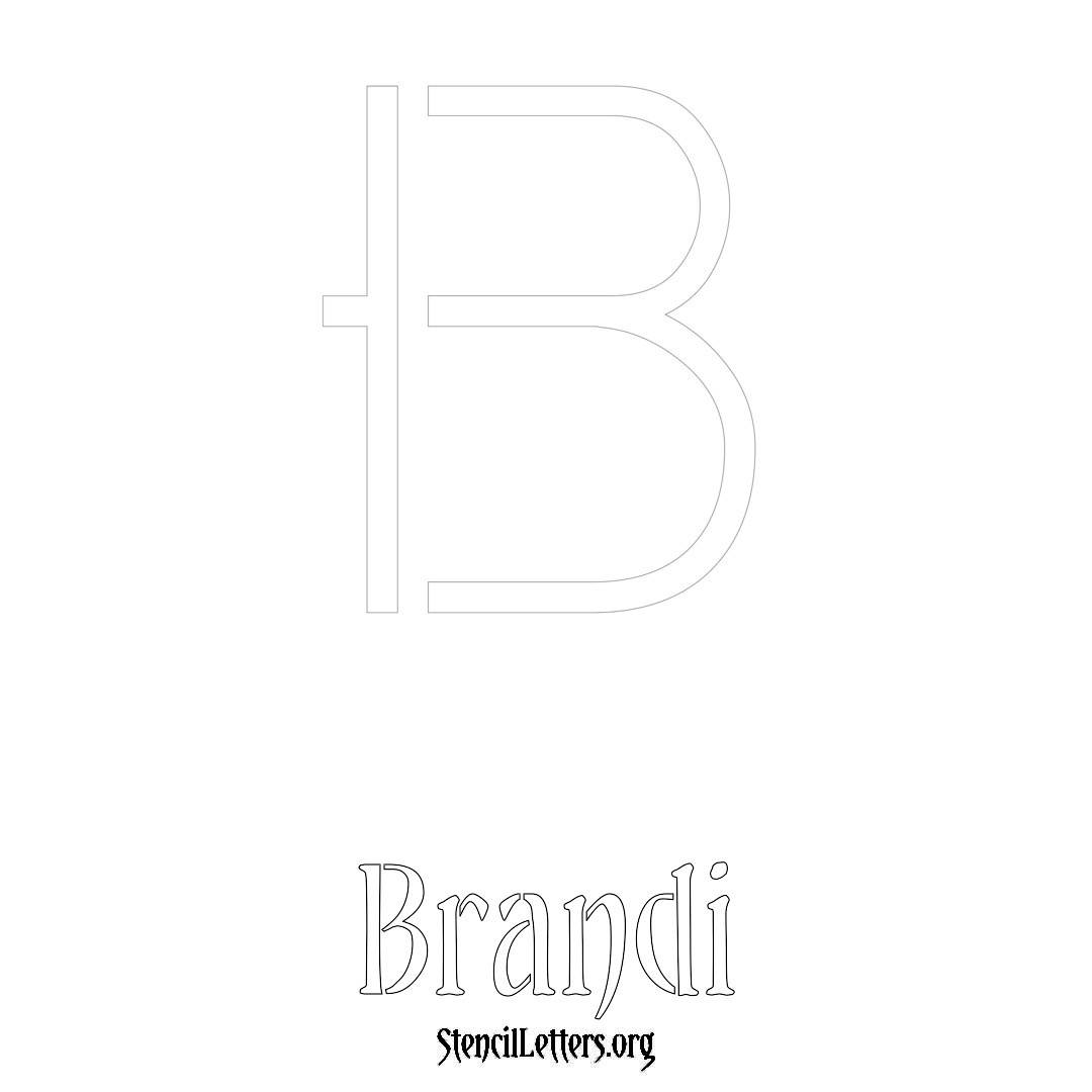 Brandi printable name initial stencil in Simple Elegant Lettering