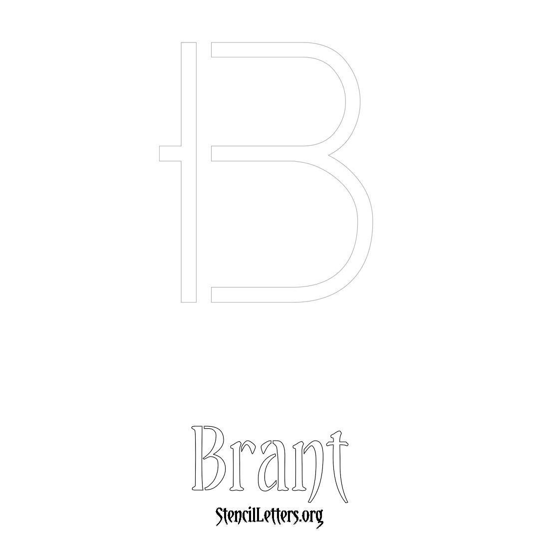 Brant printable name initial stencil in Simple Elegant Lettering