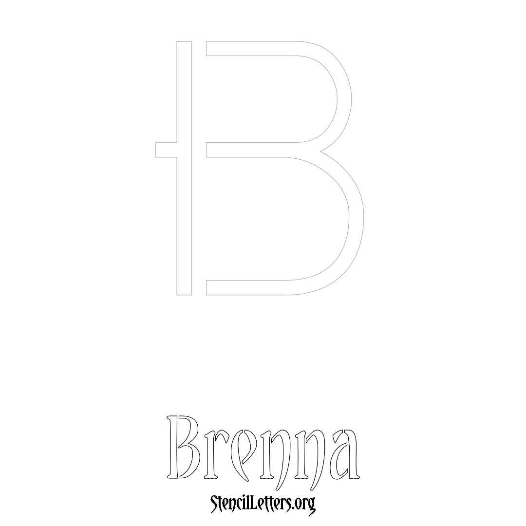 Brenna printable name initial stencil in Simple Elegant Lettering