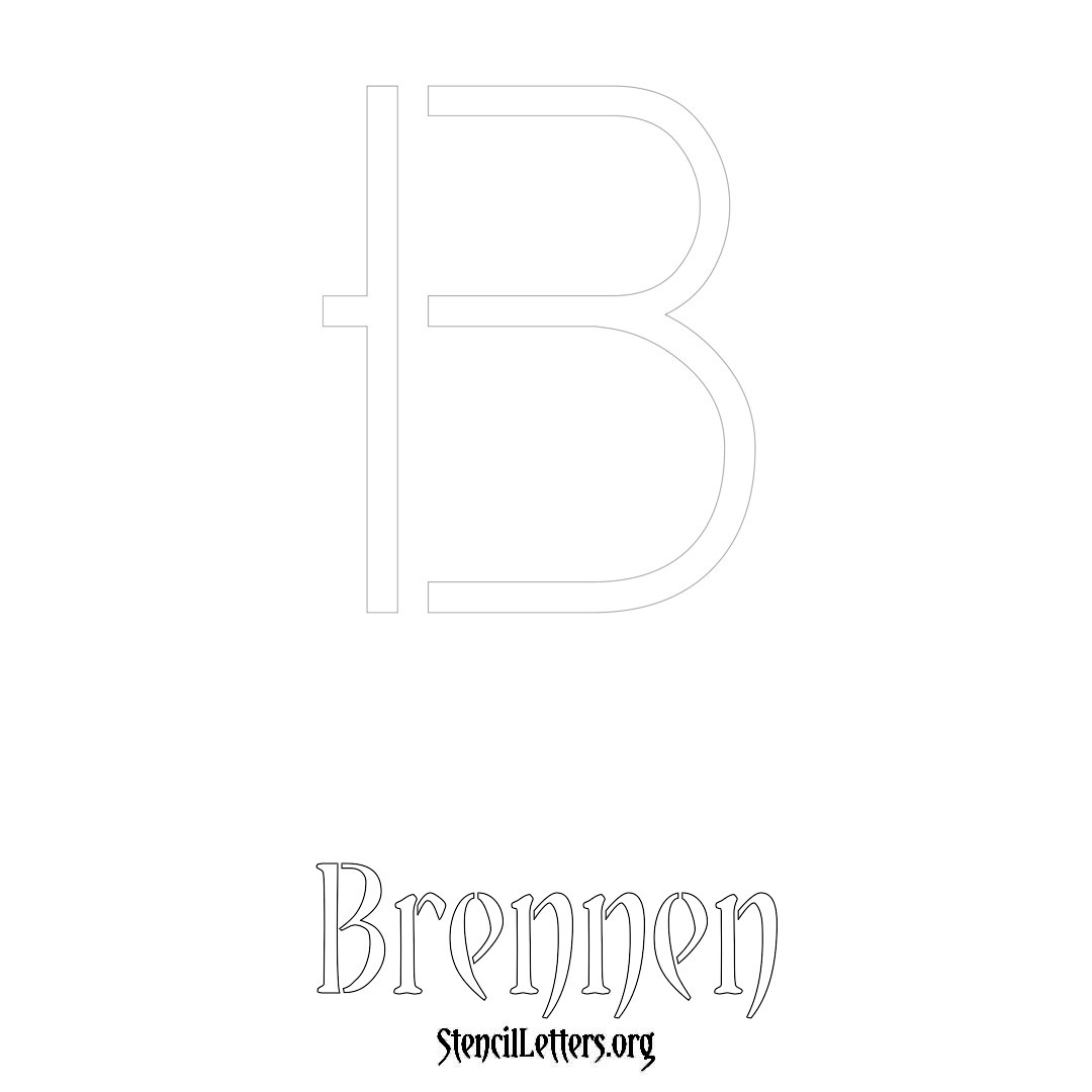 Brennen printable name initial stencil in Simple Elegant Lettering