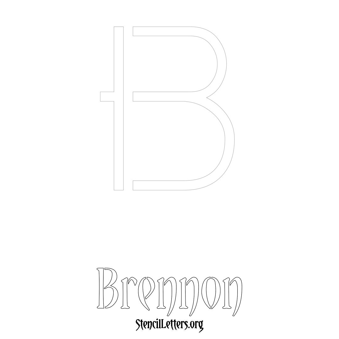 Brennon printable name initial stencil in Simple Elegant Lettering