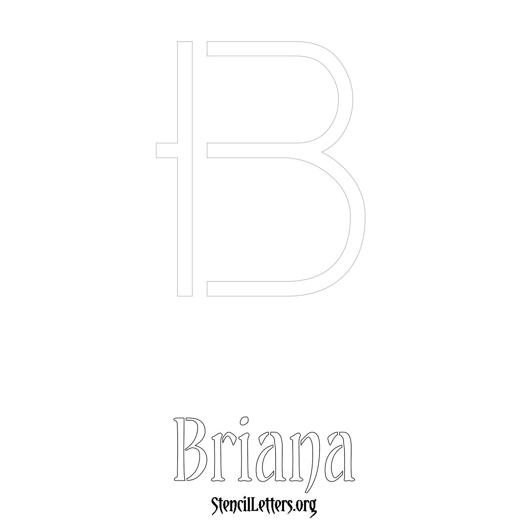 Briana printable name initial stencil in Simple Elegant Lettering