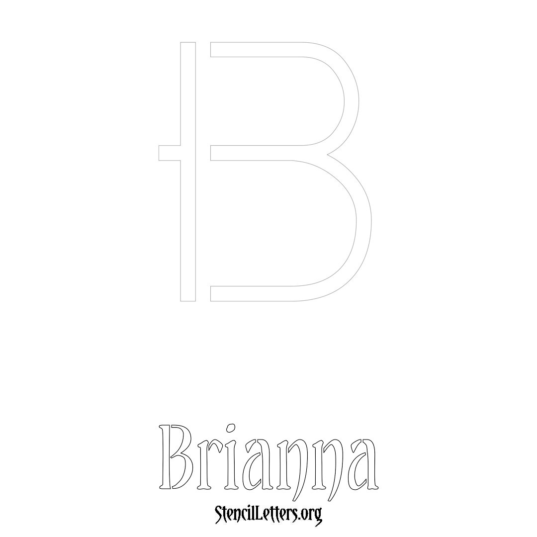 Brianna printable name initial stencil in Simple Elegant Lettering