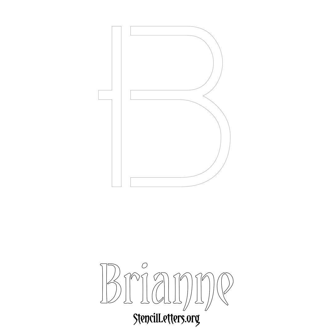 Brianne printable name initial stencil in Simple Elegant Lettering