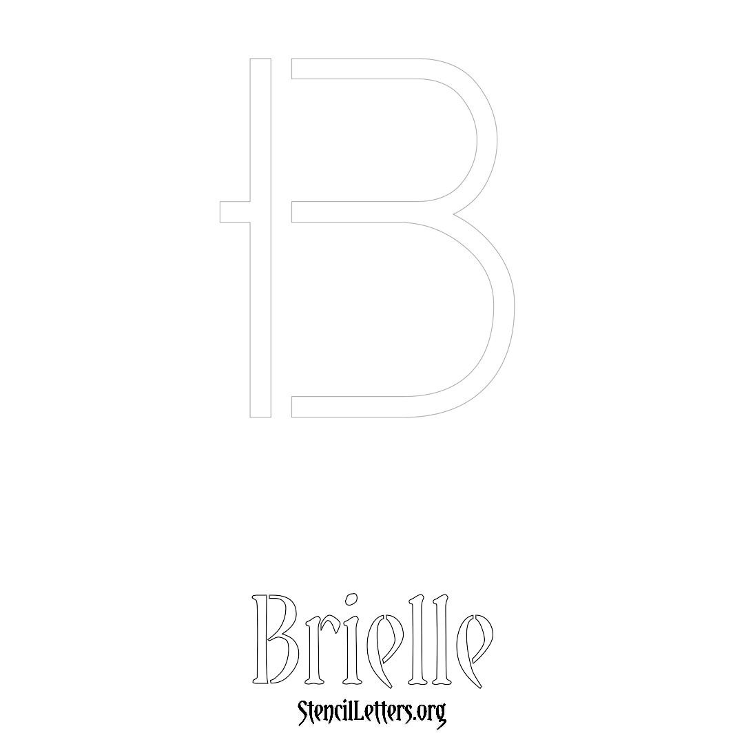 Brielle printable name initial stencil in Simple Elegant Lettering