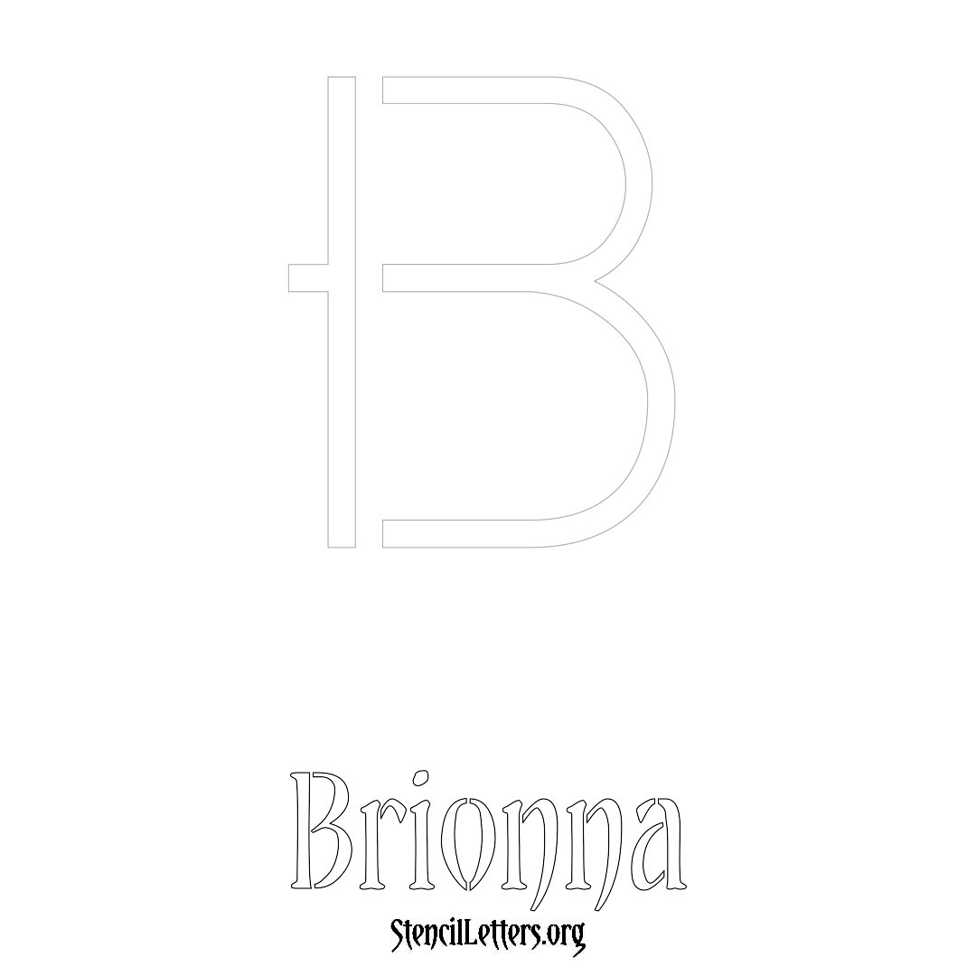 Brionna printable name initial stencil in Simple Elegant Lettering