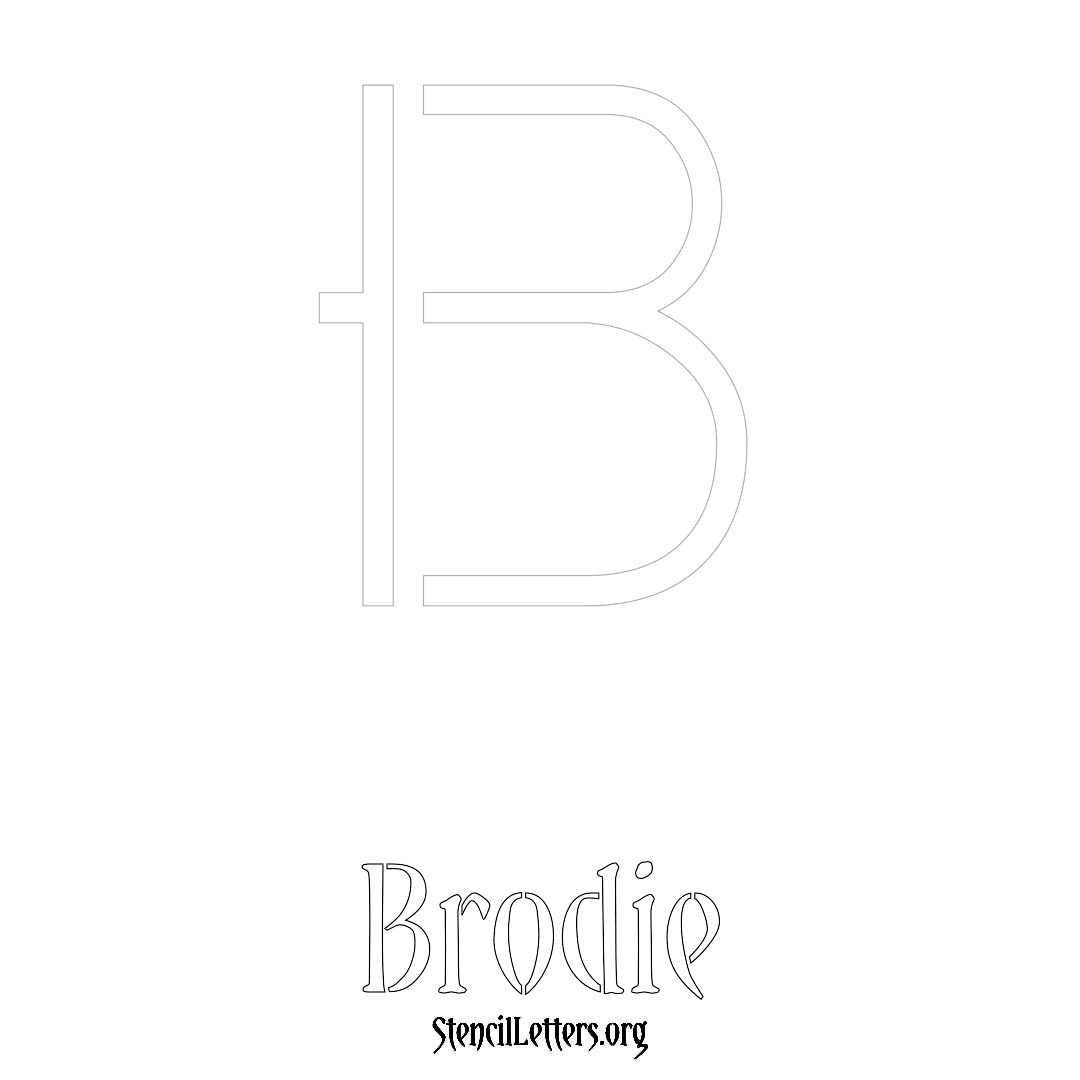 Brodie printable name initial stencil in Simple Elegant Lettering