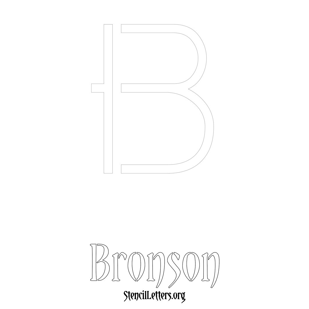 Bronson printable name initial stencil in Simple Elegant Lettering