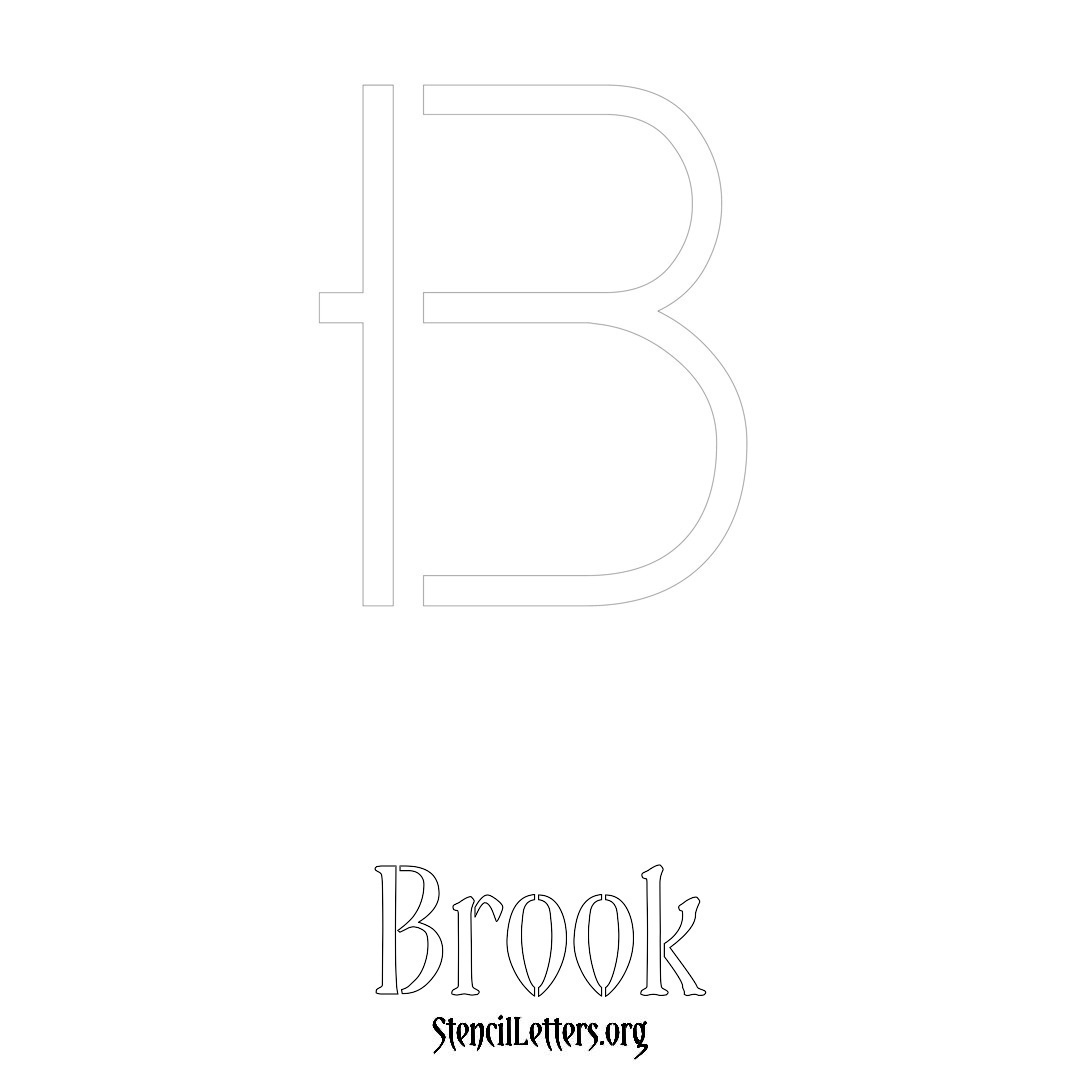 Brook printable name initial stencil in Simple Elegant Lettering