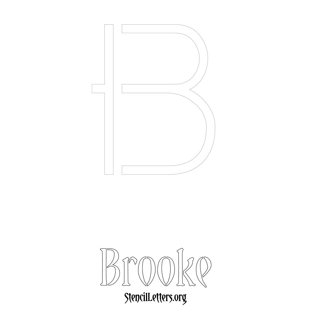 Brooke printable name initial stencil in Simple Elegant Lettering