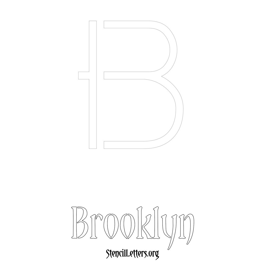 Brooklyn printable name initial stencil in Simple Elegant Lettering