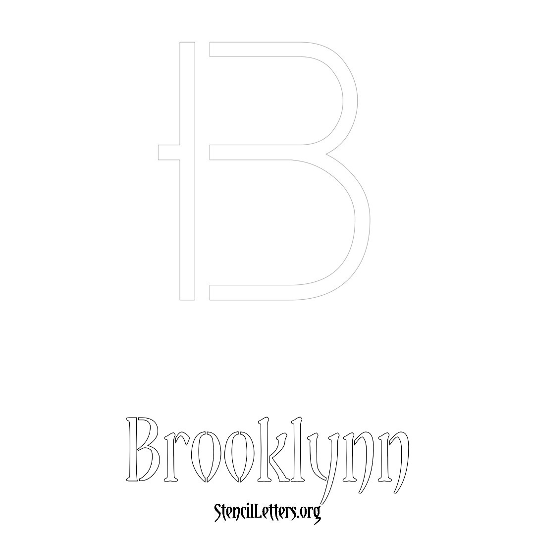 Brooklynn printable name initial stencil in Simple Elegant Lettering