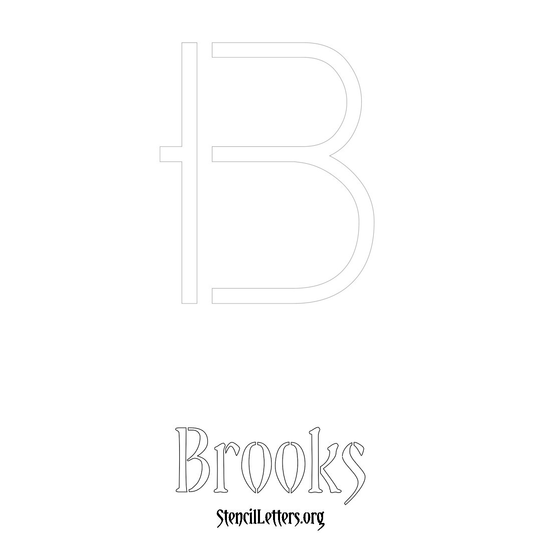 Brooks printable name initial stencil in Simple Elegant Lettering
