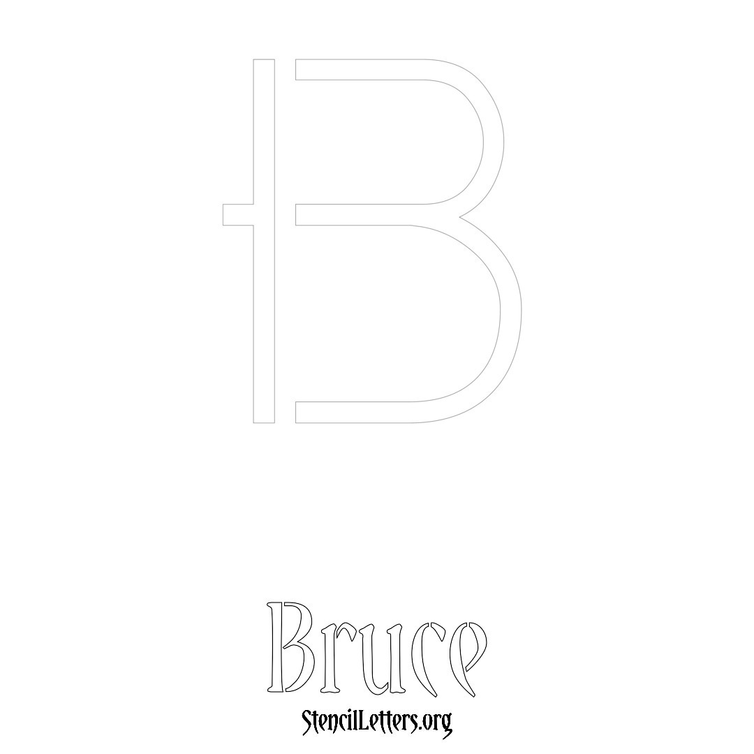 Bruce printable name initial stencil in Simple Elegant Lettering