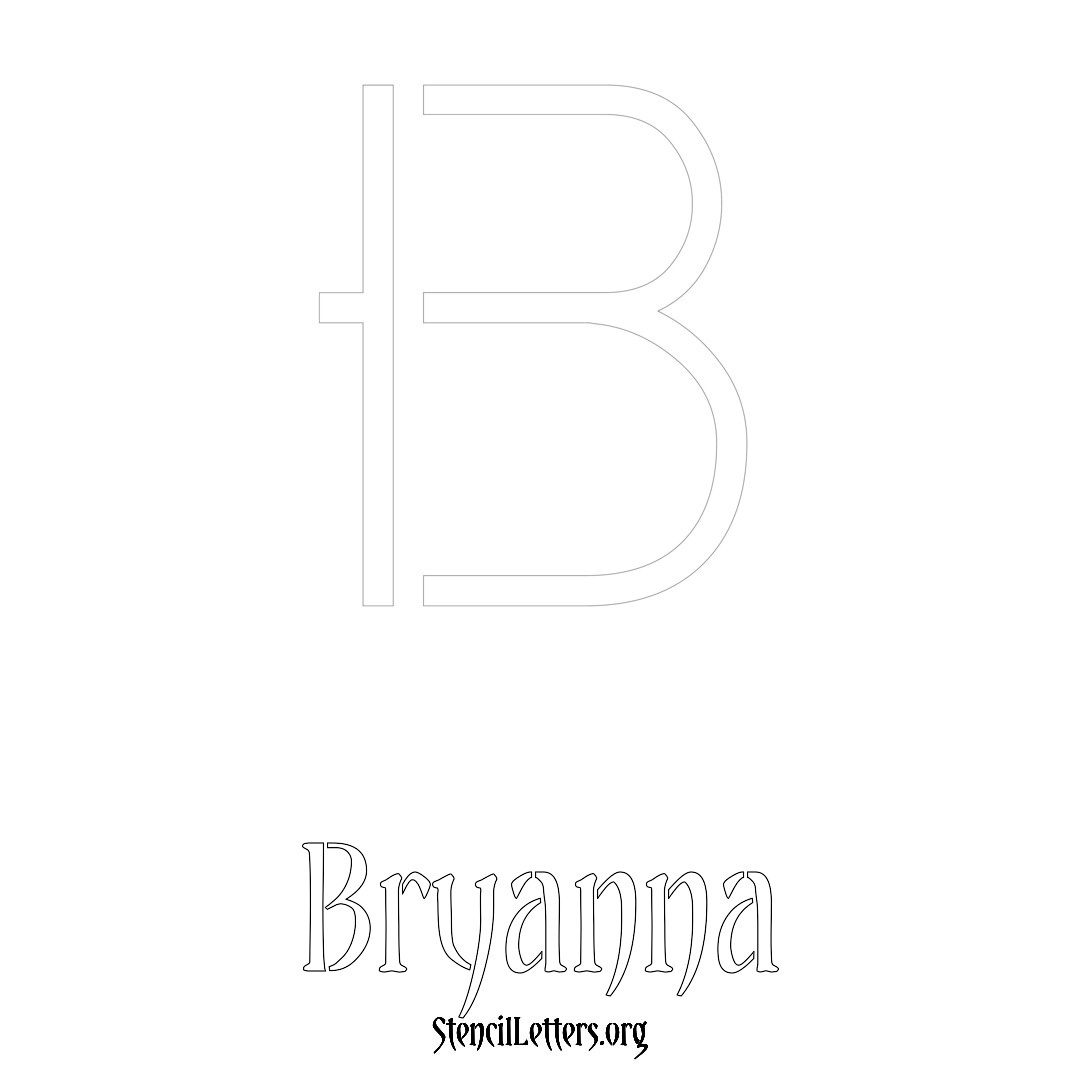 Bryanna printable name initial stencil in Simple Elegant Lettering