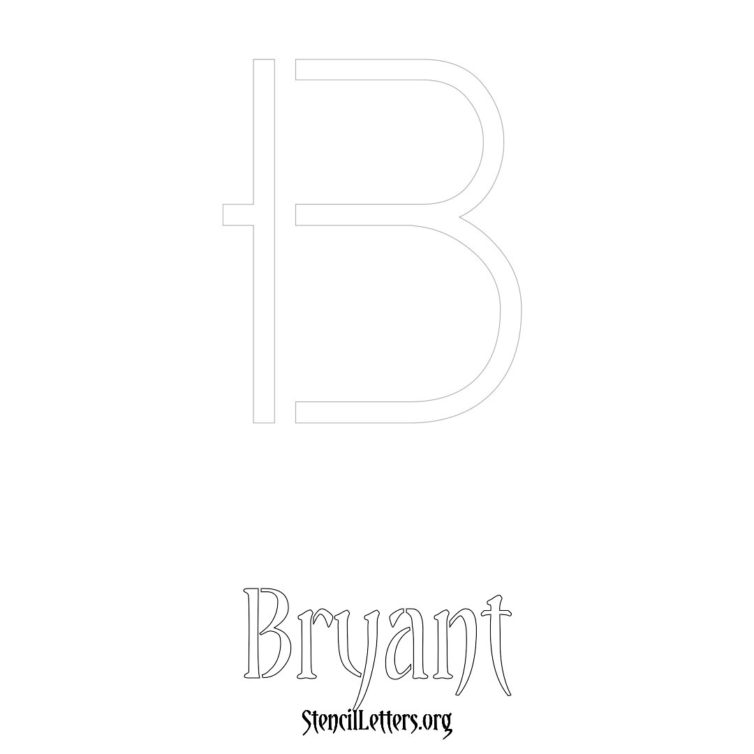 Bryant printable name initial stencil in Simple Elegant Lettering