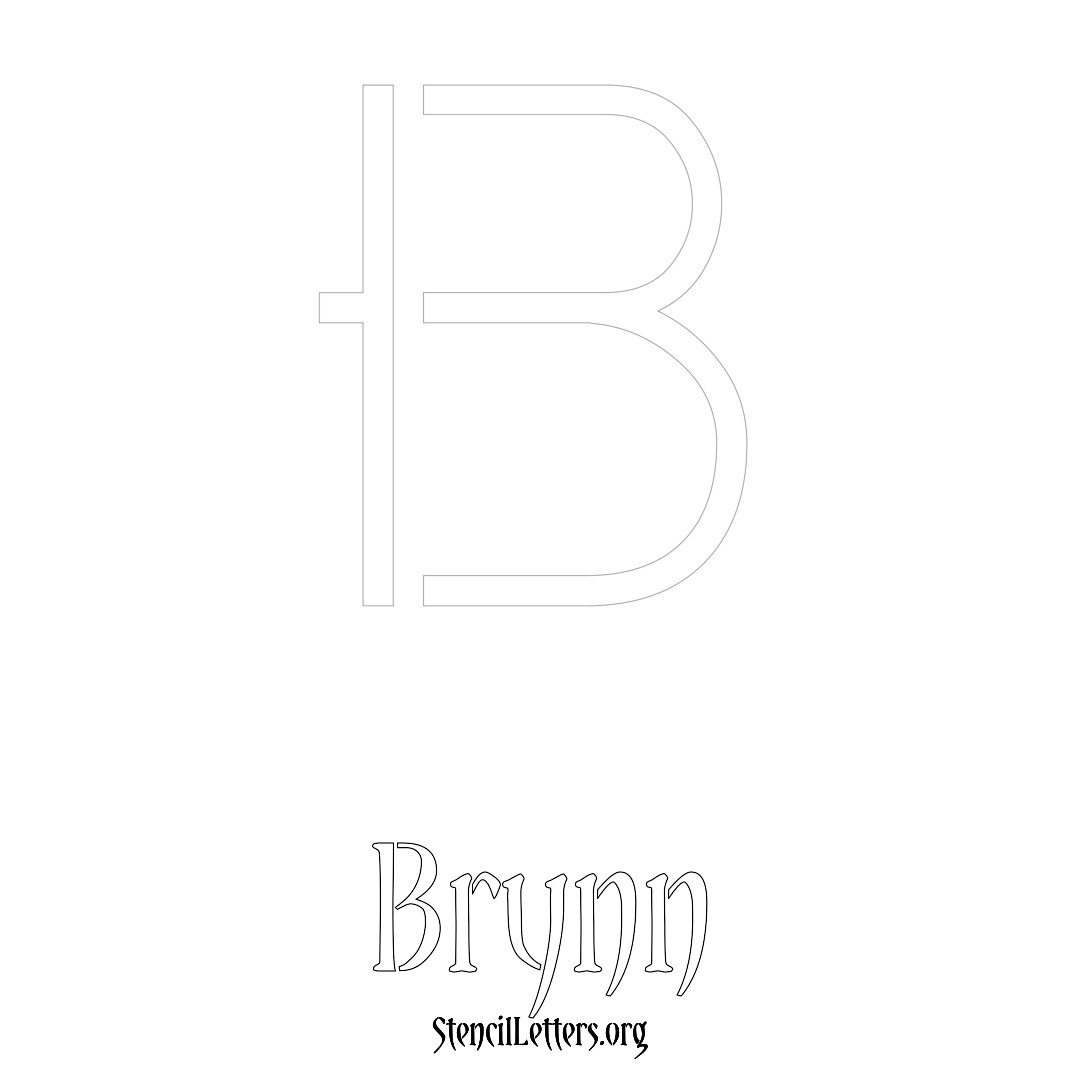 Brynn printable name initial stencil in Simple Elegant Lettering