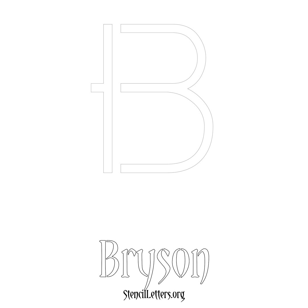 Bryson printable name initial stencil in Simple Elegant Lettering