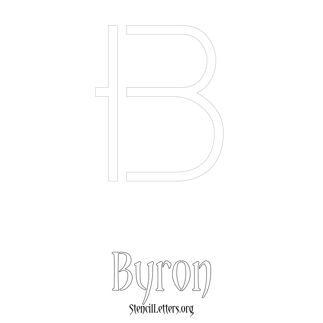 Byron printable name initial stencil in Simple Elegant Lettering