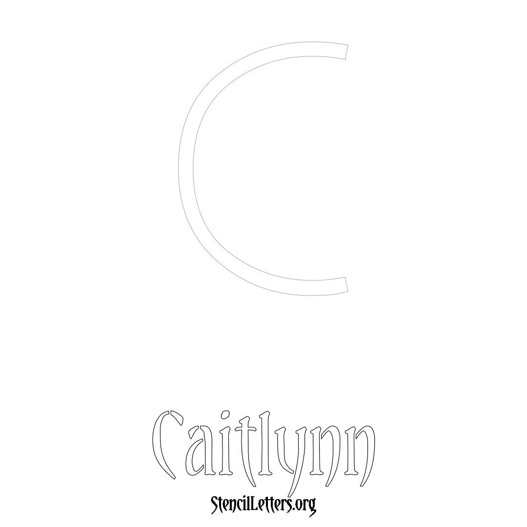 Caitlynn printable name initial stencil in Simple Elegant Lettering