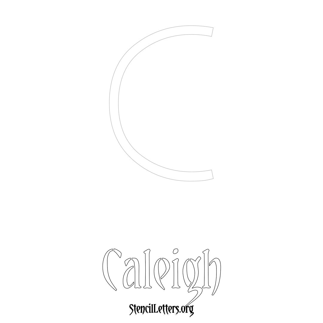 Caleigh printable name initial stencil in Simple Elegant Lettering