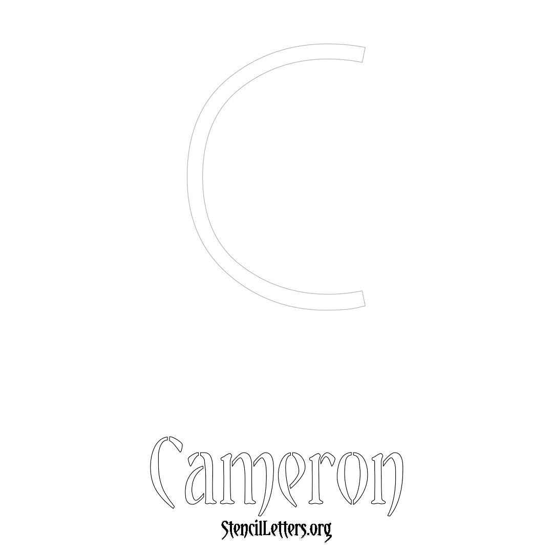 Cameron printable name initial stencil in Simple Elegant Lettering