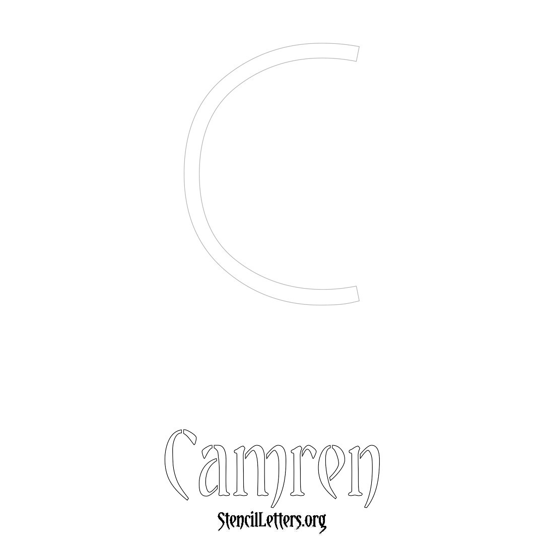 Camren printable name initial stencil in Simple Elegant Lettering