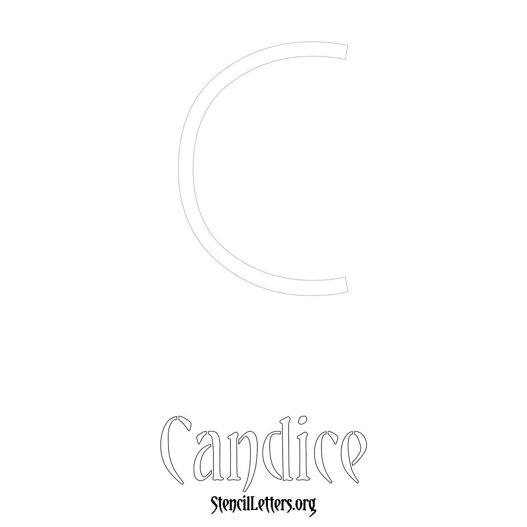 Candice printable name initial stencil in Simple Elegant Lettering