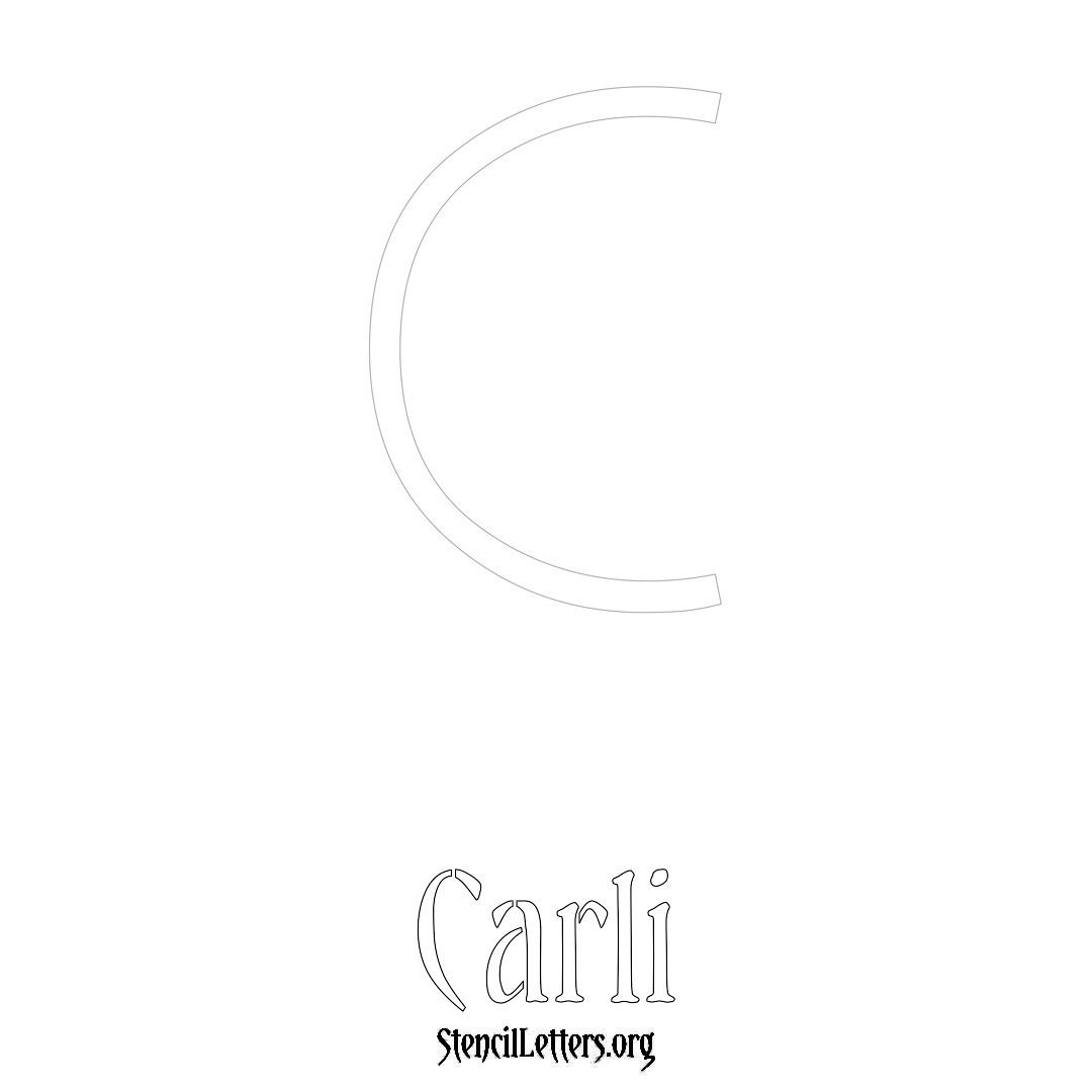 Carli printable name initial stencil in Simple Elegant Lettering