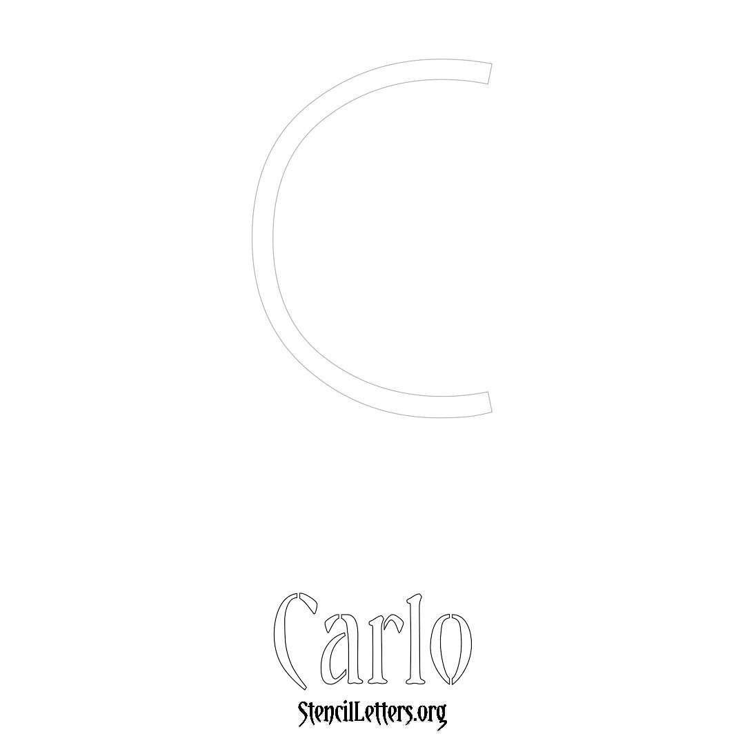 Carlo printable name initial stencil in Simple Elegant Lettering