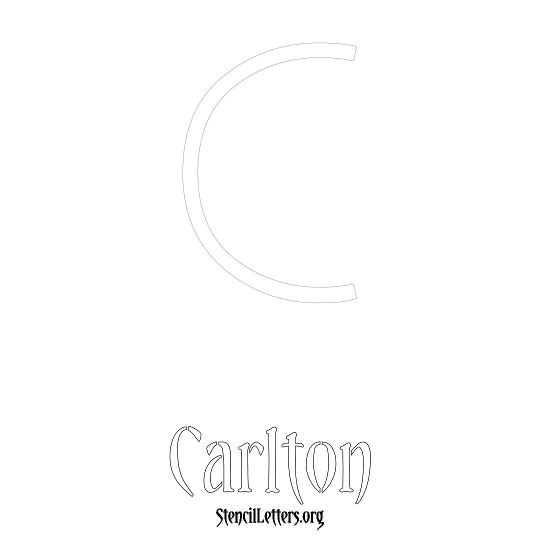 Carlton printable name initial stencil in Simple Elegant Lettering