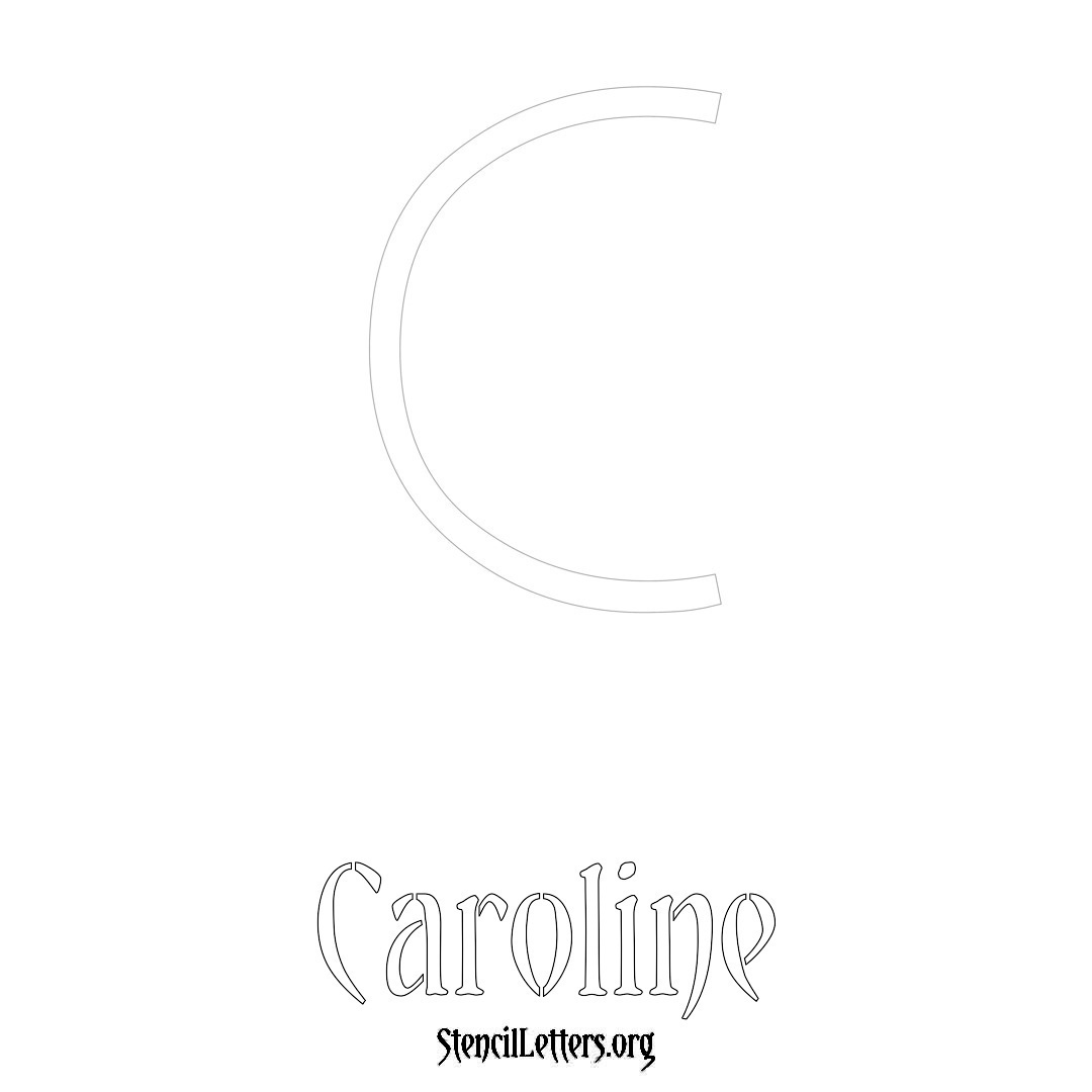 Caroline printable name initial stencil in Simple Elegant Lettering