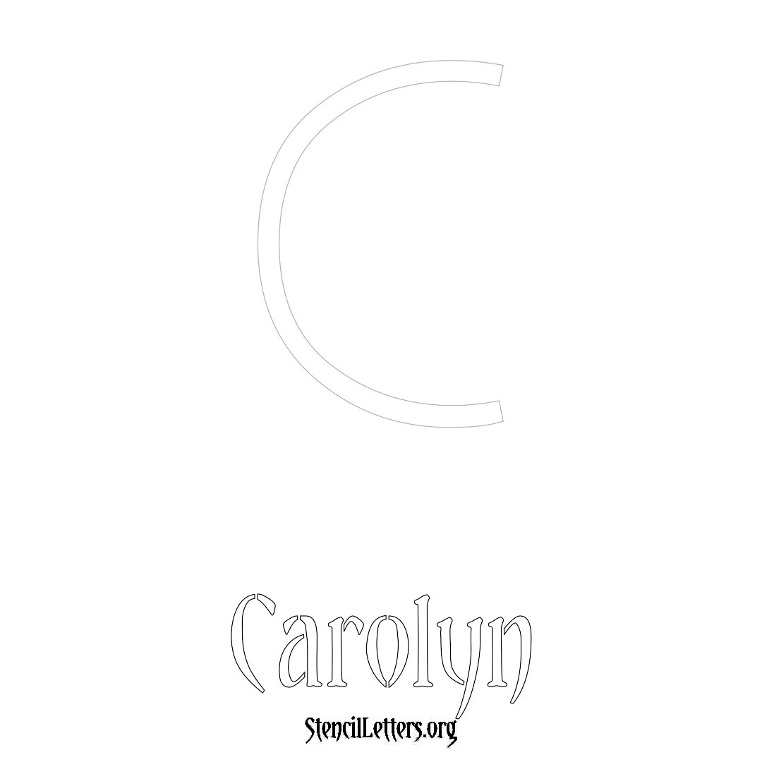 Carolyn printable name initial stencil in Simple Elegant Lettering