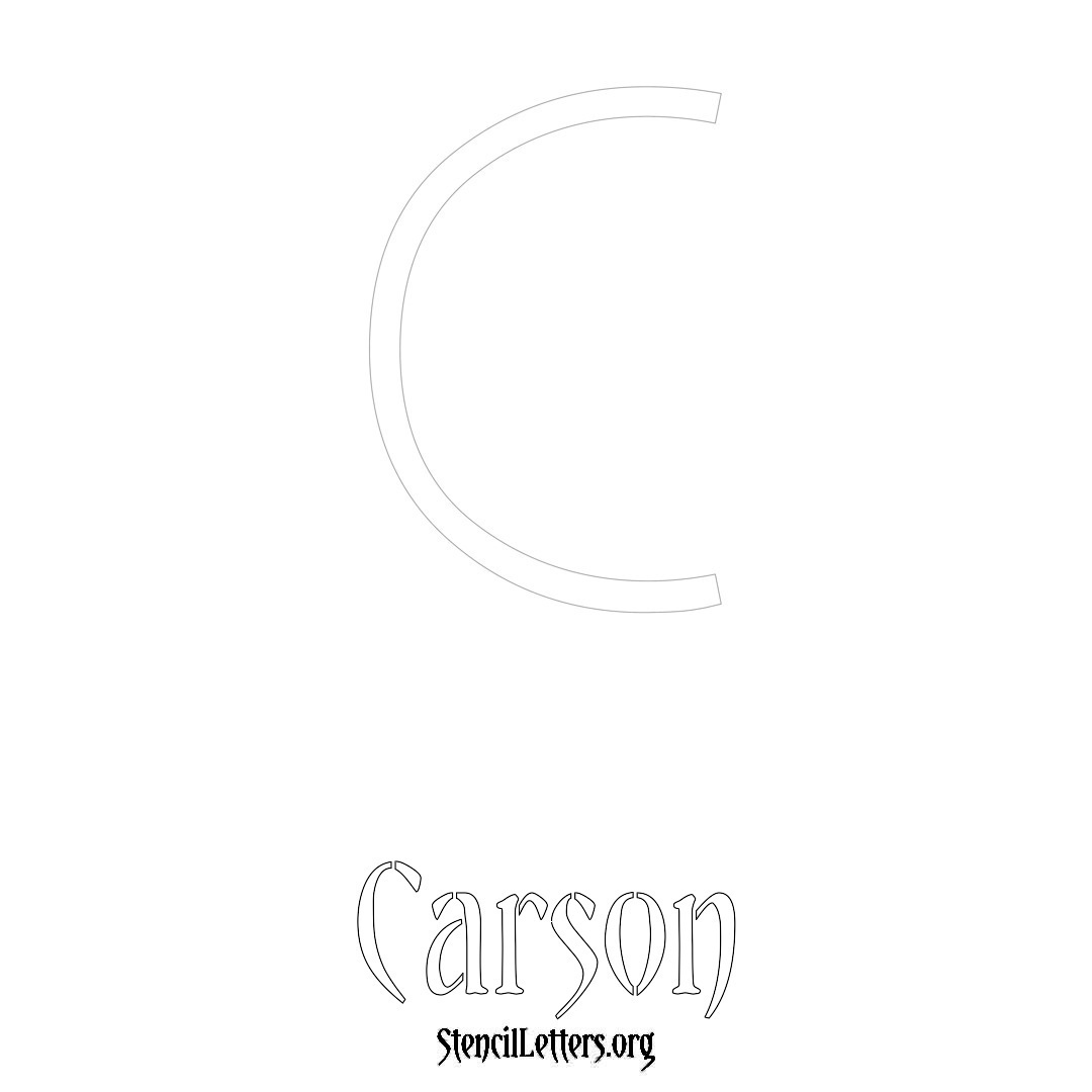 Carson printable name initial stencil in Simple Elegant Lettering