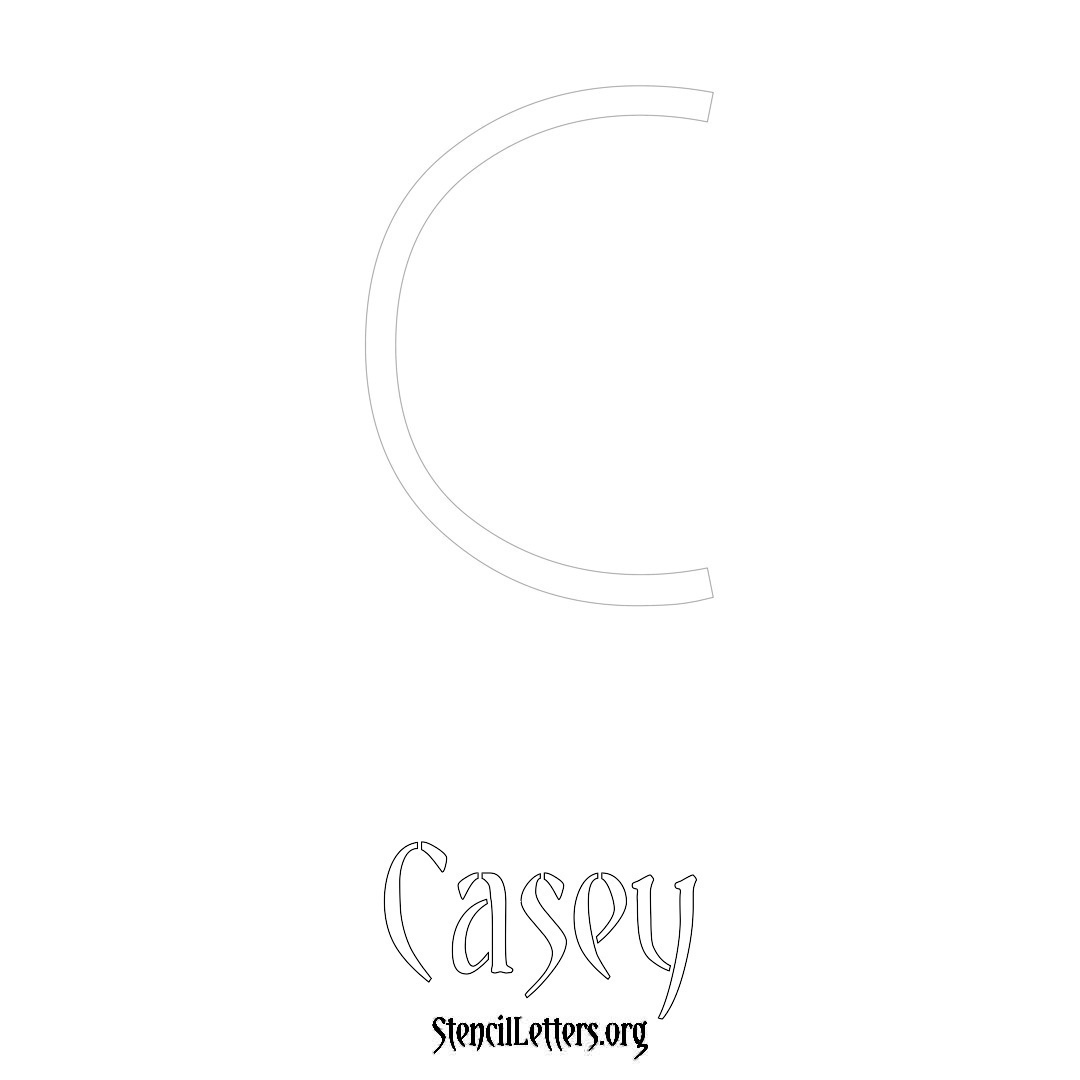 Casey printable name initial stencil in Simple Elegant Lettering