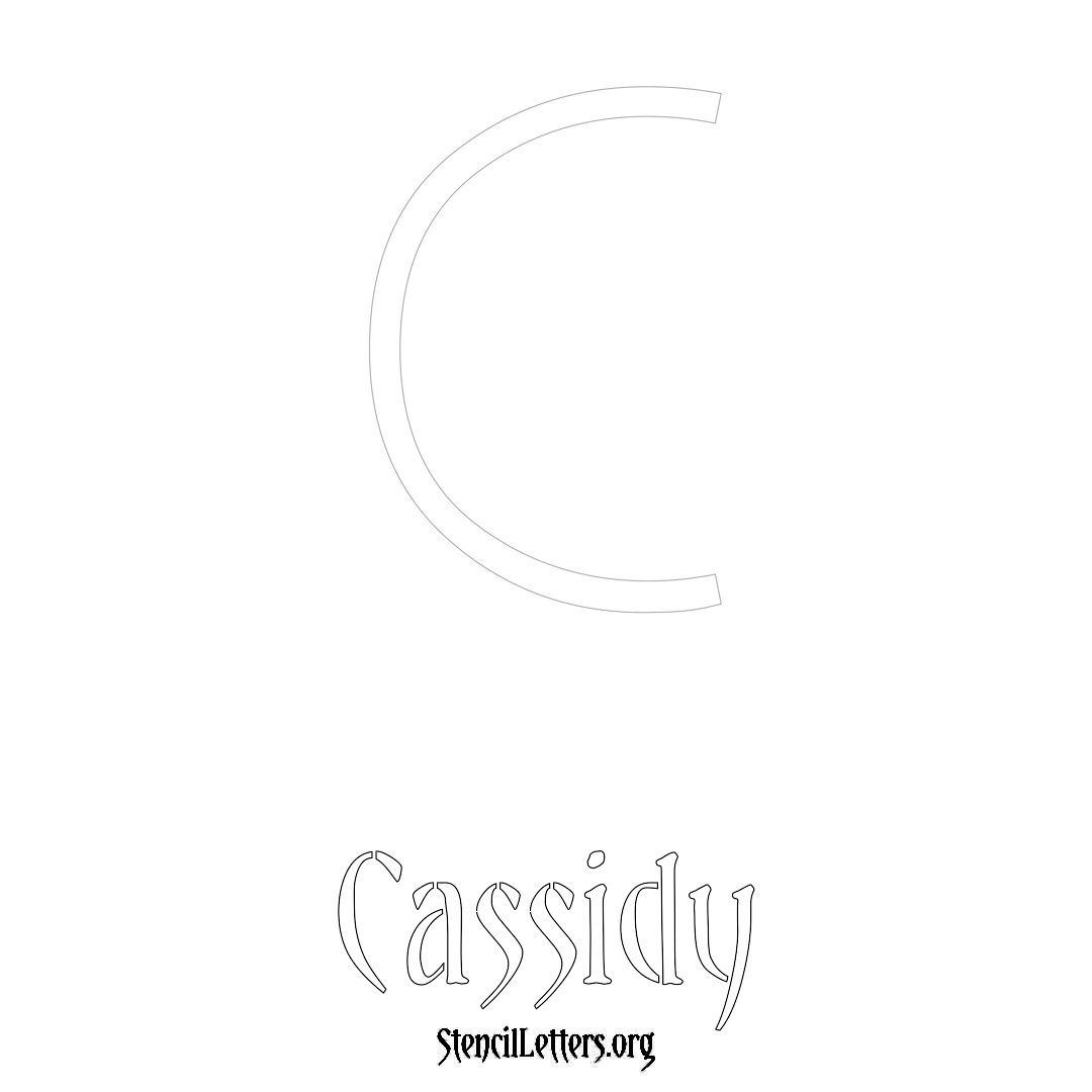 Cassidy printable name initial stencil in Simple Elegant Lettering