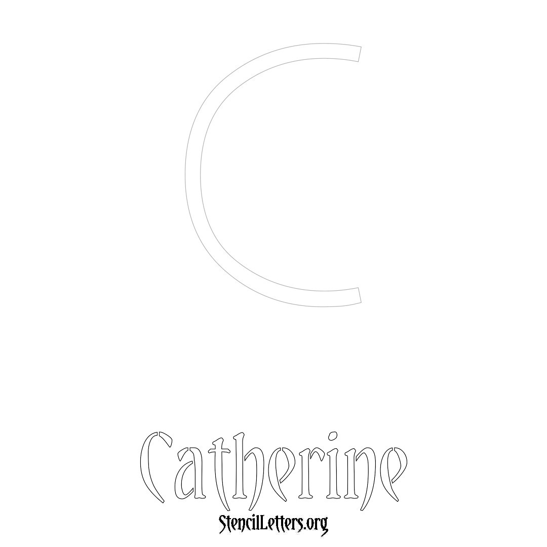 Catherine printable name initial stencil in Simple Elegant Lettering