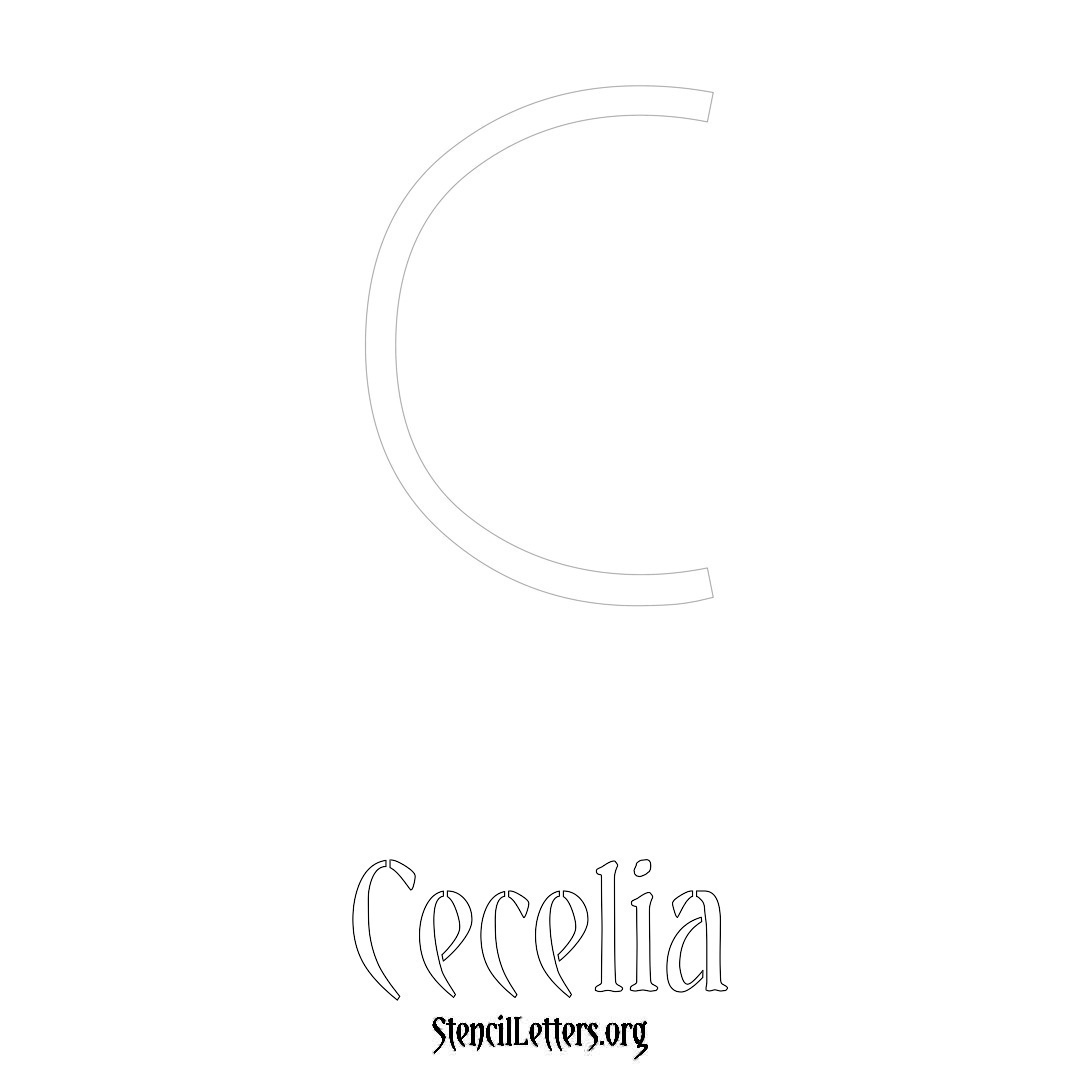 Cecelia printable name initial stencil in Simple Elegant Lettering