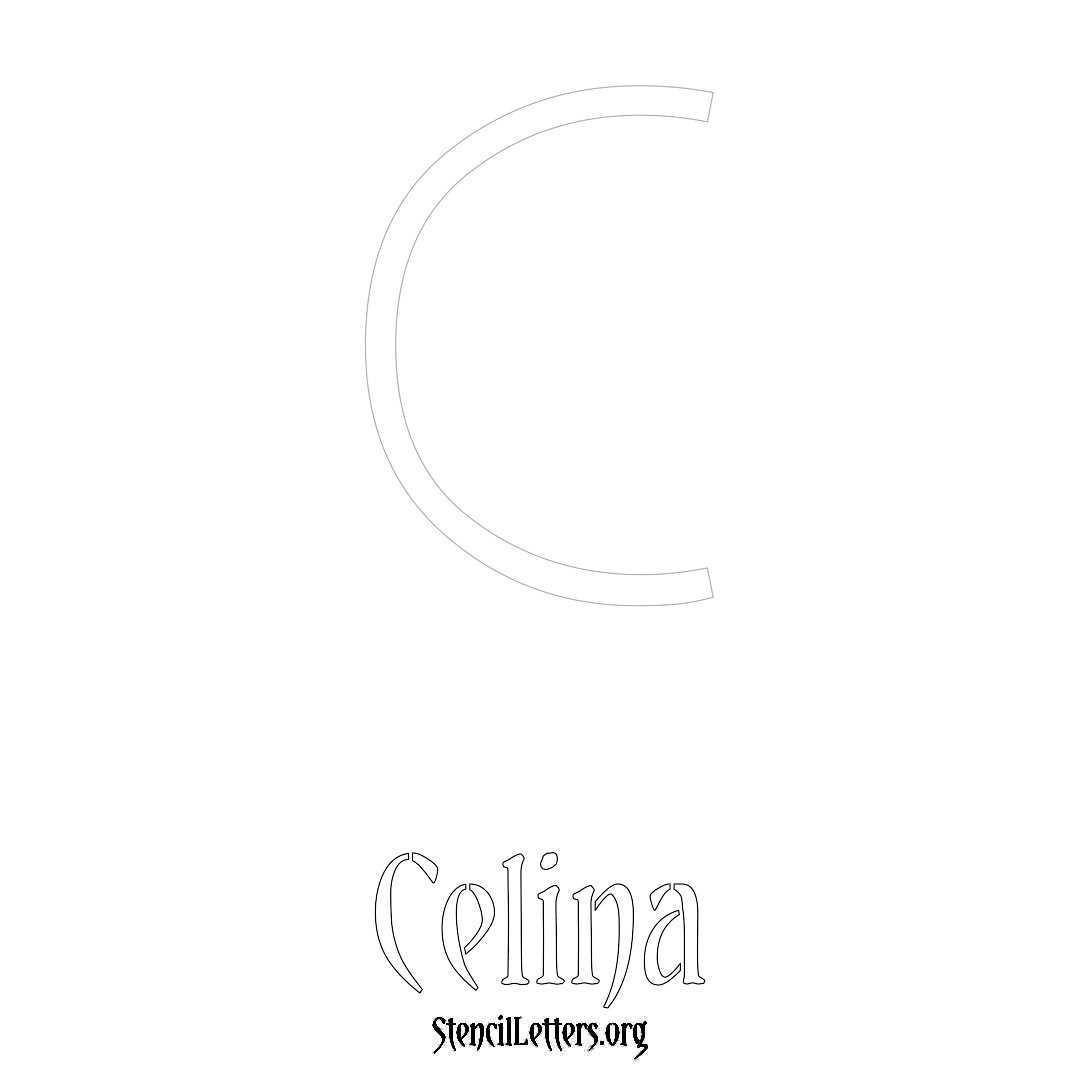 Celina printable name initial stencil in Simple Elegant Lettering