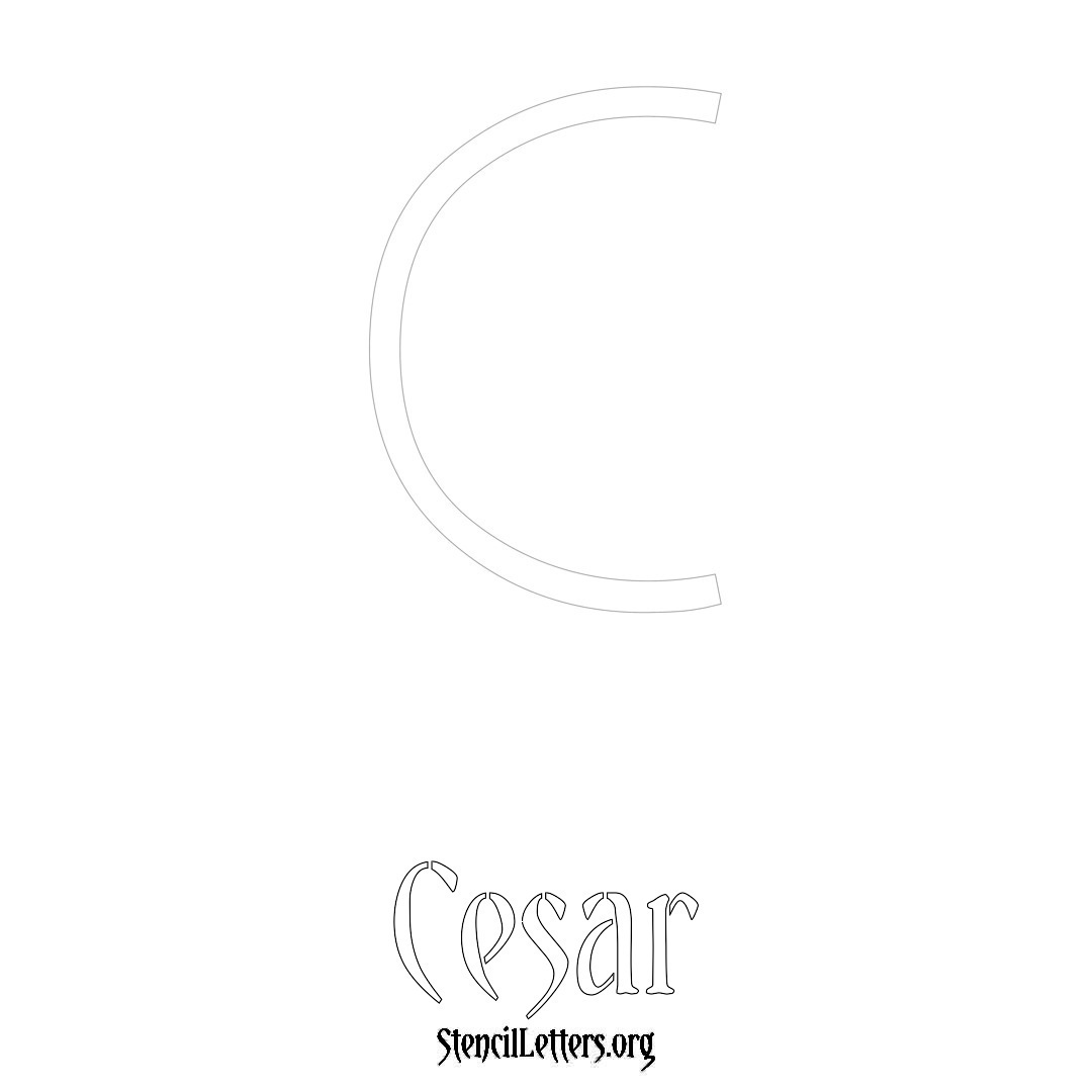 Cesar printable name initial stencil in Simple Elegant Lettering