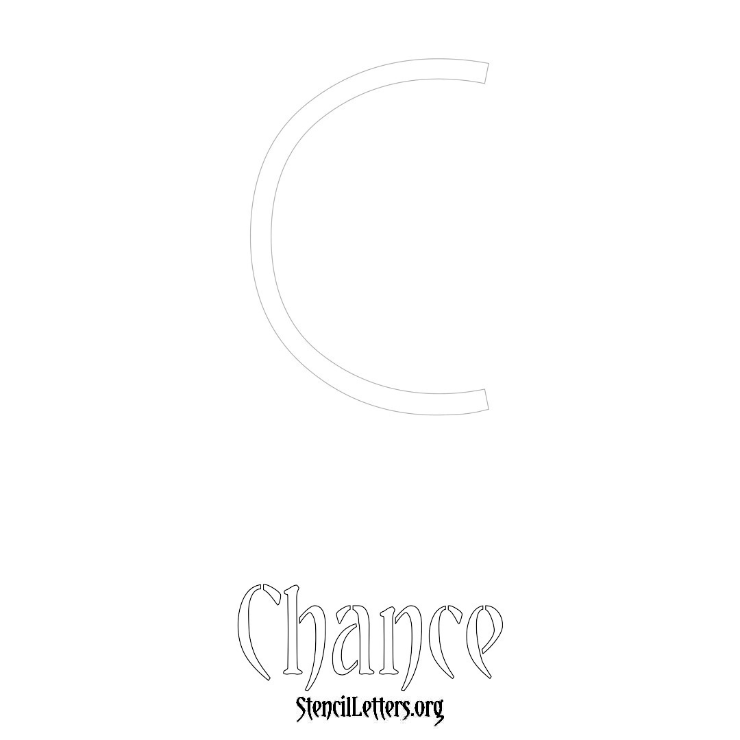 Chance printable name initial stencil in Simple Elegant Lettering