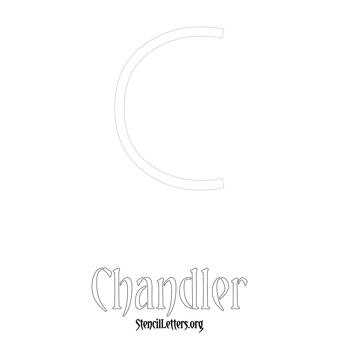Chandler printable name initial stencil in Simple Elegant Lettering