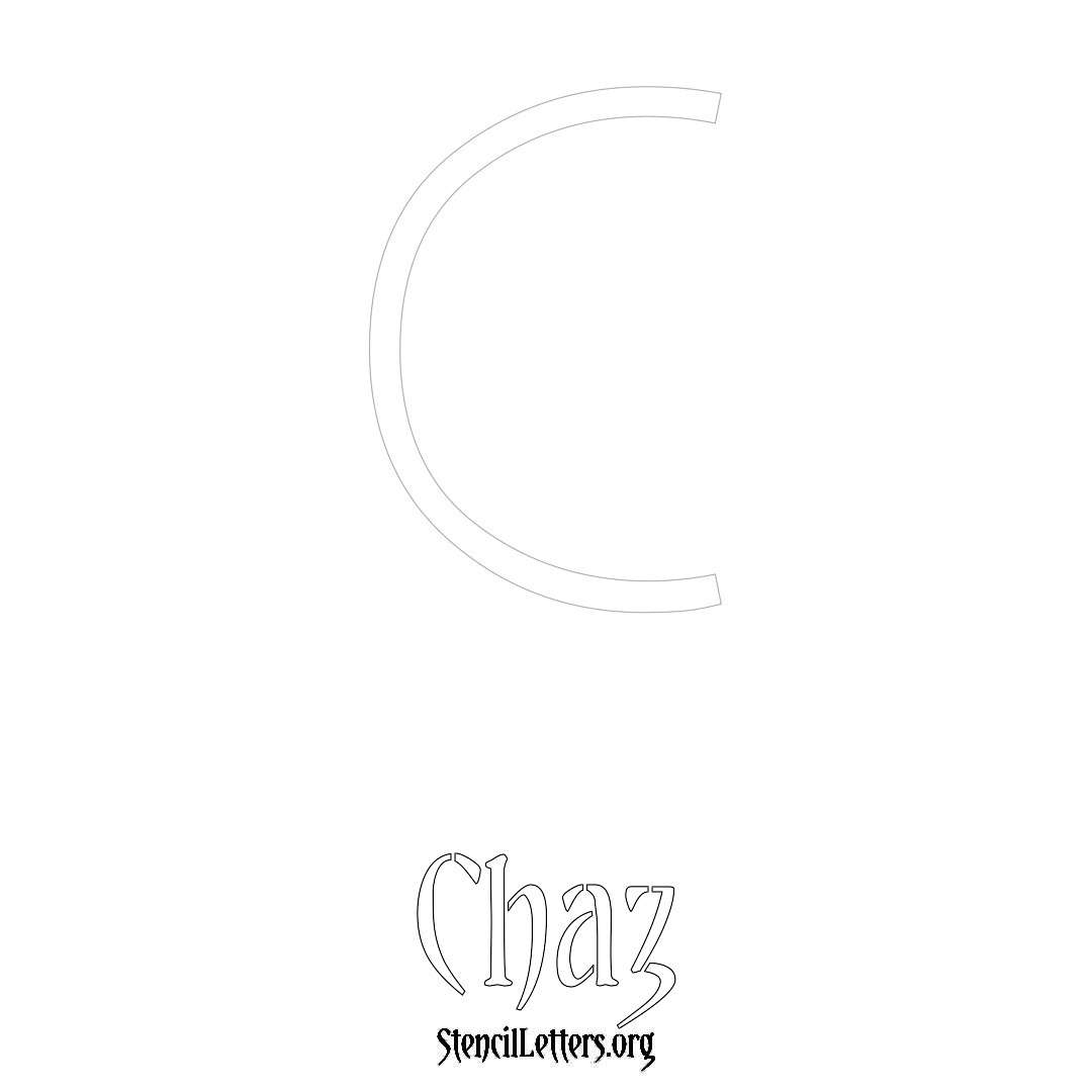 Chaz printable name initial stencil in Simple Elegant Lettering