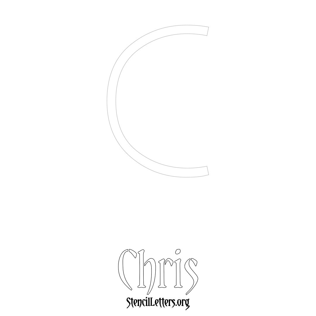 Chris printable name initial stencil in Simple Elegant Lettering